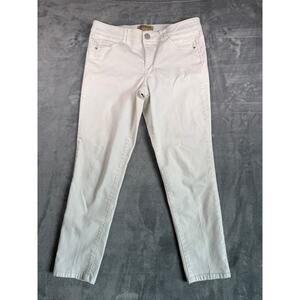 Democracy Jeans Womens 14 White Ab Solution Skinny Stretch Zip Fly